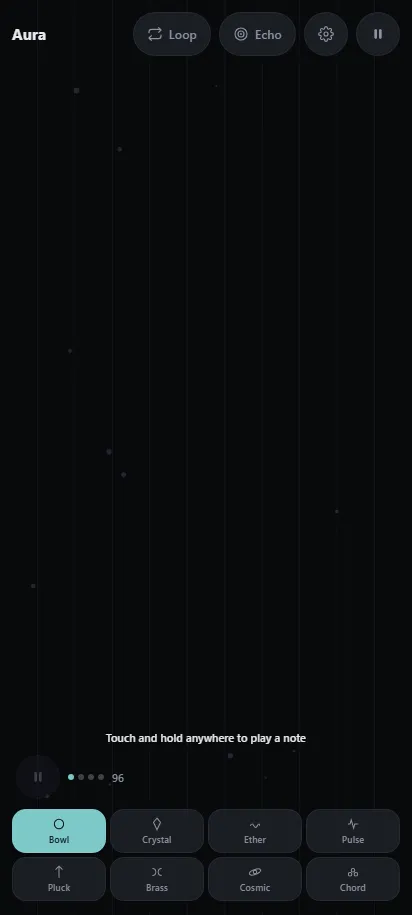 Aura gameplay just after starting a round, shown on a phone screen