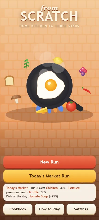 From Scratch title screen, shown on a phone screen