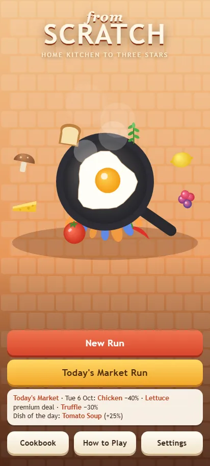 From Scratch gameplay just after starting a round, shown on a phone screen