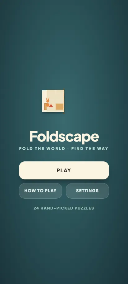 Foldscape title screen, shown on a phone screen