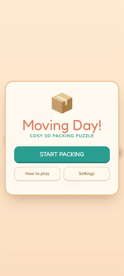 Moving Day title screen, shown on a phone screen